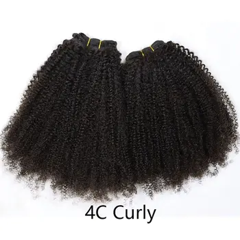 Žmogaus Plaukų Ataudų 4C Afro Keistą Garbanotas Brazilijos Mergelių Žmogaus Plaukų Ryšulių Natūralių Spalvų Plaukai Ryšulių Plėtiniai 1 vnt