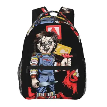 Žudikas Chucky Lėlės Animacinių filmų Meno Kuprinė Mergaitėms Berniukai Kelionės RucksackBackpacks už Paauglių mokyklos maišą