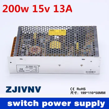 LED impulsinis maitinimo šaltinis 15V 200W perjungimo maitinimo transformatorius 110VAC-220VAC 15VDC ekrano energijos CE patvirtintas