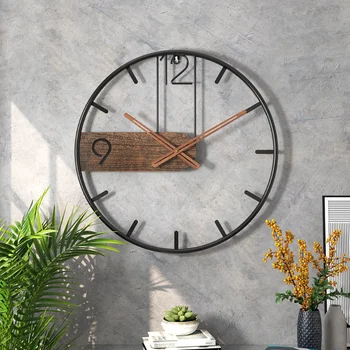 Šiaurės Minimalistinio Stiliaus Kūrybos Geležies Sieniniai Laikrodžiai Mados Karšto Pardavimui, Namų Kambarį Miegamojo Sienos Laikrodis Šviesos Prabanga Išjungimo Laikrodis