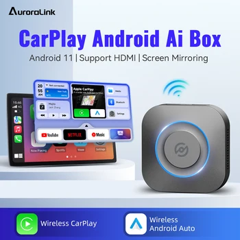 2023 CarPlay Ai Box Mini TV Box Naujas Belaidis CarPlay Adapteris Belaidis 