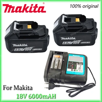 Makita-100% Originalus Įkraunamas elektrinis Įrankis, Akumuliatorius, Keičiamų LED Ličio-jonų, 6.0 Ah LXT 18V BL1860B BL1860BL1850