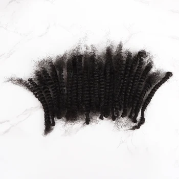 Afro Keistą Garbanotas Spynos Plėtiniai Tekstūra Locs Žmogaus Plaukų Kasytės Nėrimo 4C afro pasukti plaukai Garbanoti Pabaigos