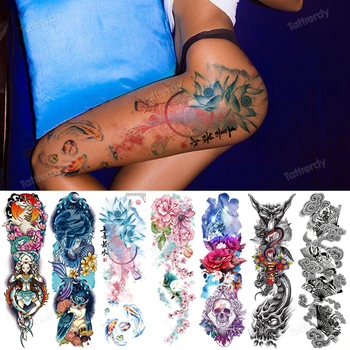 laikina tatuiruotė lipdukas moterys didelis, kojų šlaunų kūno menas seksualus tatuiruotė moters, merginos custom waterdecal netikras, tatuiruotė didelis gėlės