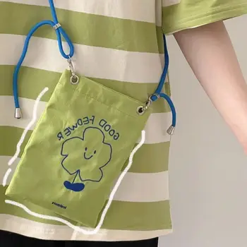 Korėjos Stiliaus Siuvinėjimų Gėlių Telefono Maišelį Paprasta Suede Crossbody Bag Rankinė Mažas Krepšys Vaikams