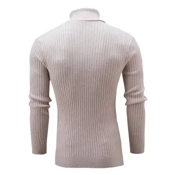 Slim Fit marškinėliai su dideliu Kaklo Stilingas, Šiltas vyriški Megztiniai Golfo Rudens Žiemos Slim Fit Atsitiktinis Sluoksniavimasis Sluoksniavimasis