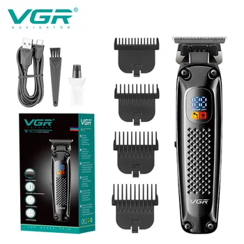 VGR naujas 9000 greitis graviravimas kirpykla LCD skaitmeninis ekranas vyrų plaukų salonas, elektra įkraunamas elektrinis clipper 972
