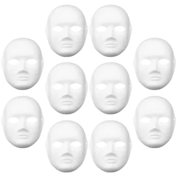 10vnt Popieriaus Maskuotis Kaukės Šalių Rekvizitai Balta Kaukė Cosplay Priedai Dekoracijos