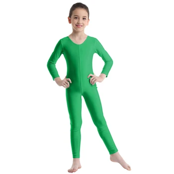 Vaikų Mergaičių Unitards Gimnastikos Triko Ilgomis Rankovėmis, Viso Kūno Bodysuits Jumpsuits Baleto Kostiumas Dancewear