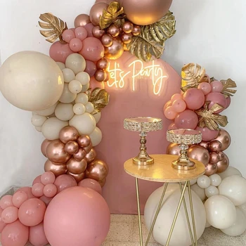 Macaron Balionų Girliandą Arch Komplektas Vestuvių, Gimtadienio Dekoracija Namuose Baby Shower Rose Gold Konfeti Lateksiniai Balionai
