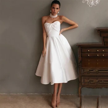 GIOIO 2023 Paprasta Vestuvinė Suknelė, Trumpas Curto Balta Plius Dydis Vestuvių Suknelė Kelio Ilgis Vestuvių Suknelė Princesė Rezervuaro Viršaus