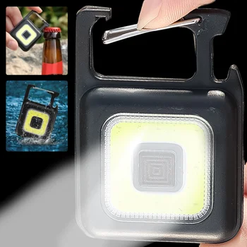 Daugiafunkcis Mini Baterija Kišeninis Žibintuvėlis Nešiojamų COB LED Darbo Šviesos Keychain Lauko Flashlighs Kempingas Lempa Pėsčiųjų Žibintai