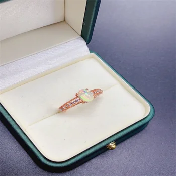 Gamtos Opal Tanzanite Jūros Mėlyna Lobio Sidabras 925 Vestuvinis Žiedas Moterų prabanga perlas Žiedas Vestuvių reguliuojamas bauda