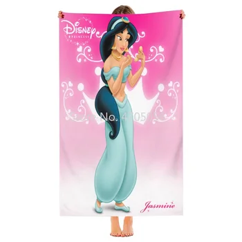 Disney Princesė Jasmine Poliesteris Vonia Rankšluostį Vaikus Mergina Plaukimo Paplūdimio Rankšluostį Minkštas Washcloth Dušas, Rankšluostis Moterys Dovana
