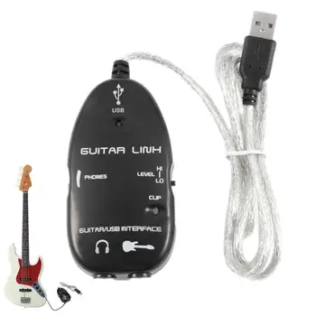 Gitara Nuorodą USB Sąsaja USB Gitara Įrašymo Kabelio Link Cable Sąsajos Kabelis Gitara Sąsaja Sąsaja Sąsaja Garso Gitaros Adapteris