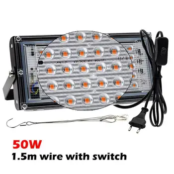 50W 100W LED Augti Šviesos Pilno Spektro Hydroponic Kambarinių Augalų ES 50W Kištukas