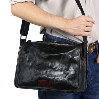 AETOO Mados vyrų krepšys oda vyrų crossbody maišelis mažas maišelis naujų karvės odos atsitiktinis vienos pečių maišą vyrų didelės talpos kuprinė
