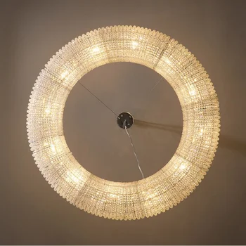 LED pakabukas lempos Prabangūs Modernios Paprasta Kristalų Kambarį Ring Hotel Inžinerijos Šiaurės Dekoratyvinės lempos Lempos už kambarį