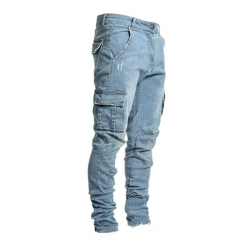 Ripped Jeans Negabaritinių Mados Kelnės Kelnės Slim Vyrų Vyrų kelnės
