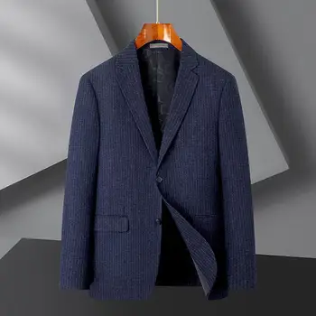 5651-Vyrų kostiumas 2023 m. Rudens ir žiemos naujas produktas vyrų kostiumas verslo atsitiktinis paprastumo tinklelis vieną vakarų striukė vyrų top coat