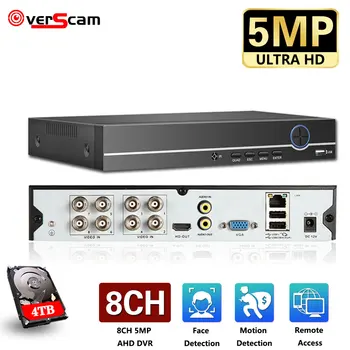 6 in 1 4CH 8CH Saugumo CCTV DVR HAINAUT 5MP 4MP 3MP 1080P H. 265 Hibridinis Vaizdo įrašymo už HAINAUT TVI CVI Analoginis IP Kamera, IP 5MP