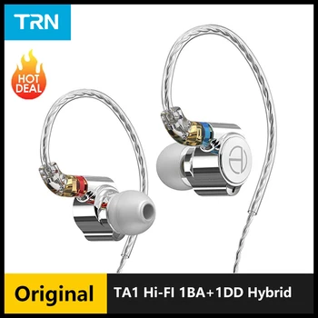 TRN TA1 Hi-FI 1BA+1DD Hibridas (Knowles 33518,8 mm Dinaminis) In-ear Ausinės Ratai HIFI Bass Metalo Stebėti Bėgimo Sporto Ausinių