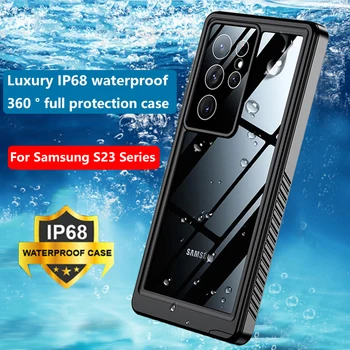 Z-RODYTI Vandeniui Case For Samsung Galaxy S23 S21 S22 Ultra Plus Atveju 360 Visas Built-in Objektyvas Screen Protector, atsparus smūgiams Dangtis
