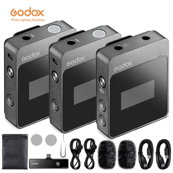 Godox MoveLink M2 UC2 LT2 2,4 GHz Belaidžio ryšio Lavalier Microphone VEIDRODINIŲ Fotoaparatų vaizdo Kameros, išmaniuosiuose telefonuose, ir Planšetiniuose kompiuteriuose 