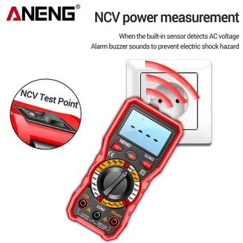 ANENG SZ302 Profesionalus Skaitmeninis Multimetras AC DC Votage Testeris NCV Detektorių Atsparumą testeris Ohm Ammeter Talpa TestMeter