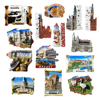 Europa Lenkija Skonio Orientyras Pastatas Šaldytuvas Magnetas Turizmo Suvenyrai, Amatai, Šaldytuvas magnetai, Apdailos Dirbiniai, Rankdarbiai