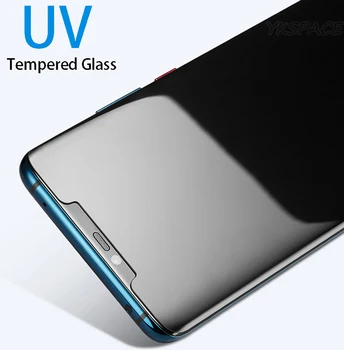 UV skystą Klijai Ekrano apsaugos Huawei Mate 20 30 40 50 Nova 7 8 9 10 11 Pro Ultra 3D Lenktas Grūdintas Stiklas, Apsauginė