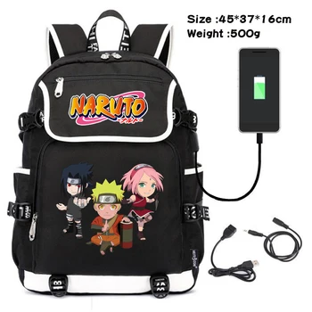 2023 Naruto mokyklinės Kuprinės Anime Naruto Uzumaki Schoolbags USB Įkrovimą, Kuprinės, kelioniniai Krepšiai, Animacinių filmų Mielas Krepšiai Gimtadienio Dovanos