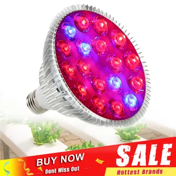 54W E27 LED Grow Light Fitolamp Raudona Mėlyna Led Auginimo Lempa Augalų Daigų Šviesos Hydroponics Šiltnamio efektą sukeliančių Veges Gėlių Augimą