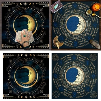 Tarots Staltiesė Rune Divinations Stalo Dangtis Astrologija Oracles stalo Žaidimas Kilimėlis Kvadrato Formos Švytuoklės Altoriaus staltiesė 69HD