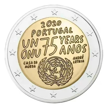 Portugalija 2020 75-Osioms Įkūrimo Jungtinių Tautų 2 Euro Bimetalinė Moneta visiškai Nauja, 100% Originalus