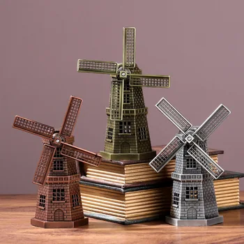 Derliaus olandijos vėjo malūnas Modelis Ornamentu, Namo Apdaila, Metalo Amatų, Darbalaukio Meno, Kambario, Aksesuarai, Skulptūros ir Figūrėlės