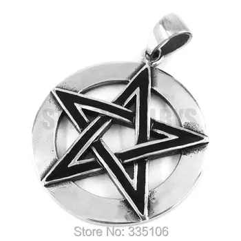 Pentacle Pentagram Magiškas Amuletas Pakabukas Nerūdijančio Plieno Papuošalai Star Dviratininkas Mens Pakabukas SWP0324A