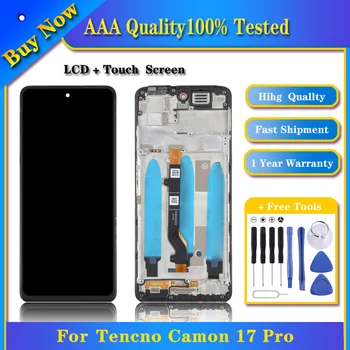 100% Patikrintas OEM LCD Ekranas Tecno Camon 17 Pro skaitmeninis keitiklis Visą komplektuojami su Rėmo Ekranas Touch Pakeitimo Telefono Dalys