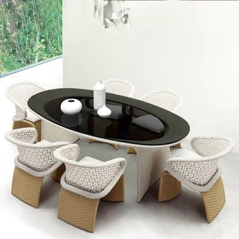 Lauko stalai ir kėdės, paprastas dizaineris imitacija rotango sodas, kiemas, balkonas, sofa-rotango baldai rotango rinkinys