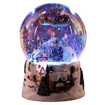 Kalėdų Sniego Namus Crystal Ball Music Box Pasukti Šviesos 4-in-1 Multi-funkcija Kristalų Pasaulyje Kalėdų Dovana