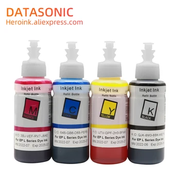4Color dye Ink Epson L551 L555 L558 L565 L566 L575 L605 L606 L655 L656 L310 L301 Spausdintuvo Rašalas