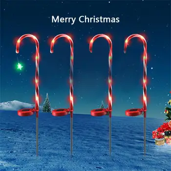 LED Saulės Kalėdų Dekoratyvinis Saldainiai Cukranendrių Pasirašyti Šviesos Vandeniui Lauko Krūva Šviesos Naudojamas Kelių Sodas, Sodas, Veja Kalėdų