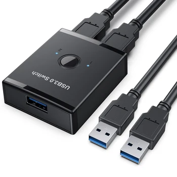 USB KVM Switch Selektorių USB 3.0-2.0 Switcher Hub Dėžutėje 2 VNT Uosto Bendrinimo Printer/Scanner/Klaviatūra/Pelė