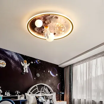 Vaikų Kambarys Žibintai, Modernus Minimalistinio Astronautų Mėnulio Miegamasis Žibintai Šiaurės Berniukų ir Mergaičių Kambario Lubų Šviesos