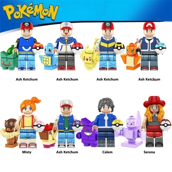 Pokemon Blokai Anime Plytų Mini Kūrimo Bloką, Pikachu Charizard Eevee Mewtwo Anime Surinkti Veiksmų Modelį, Lėlės, Žaislai vaikas dovanos