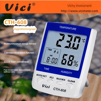 VICI Thermohygrometer 608 serijos, didelis ekranas, multi-funkcija, prie sienos tvirtinamų elektroninių drėgmėmačiu žadintuvas multi-function