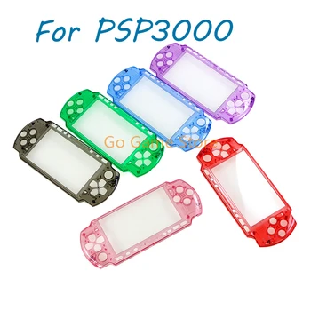 12pcs Pakeisti PSP3000 PSP 3000 6 Spalvų Aiškus, Skaidrus Viršutinis Priekinis Dangtis Faceplate Shell Padengti Raštas
