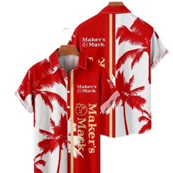 Naujas Atsitiktinis Marškinėliai 3D Red trumpomis Rankovėmis, Gamtos Viršūnes Laisvalaikio Stiliaus Prarasti Paplūdimys Havajų Poacket Marškinėliai Vyrams ir Moterims