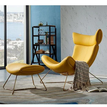Šiuolaikinės dizaineris baldai, stiklo, odos, poilsio, laisvalaikio kambarį, namų baldai akcentas Imola rankos Kėdė