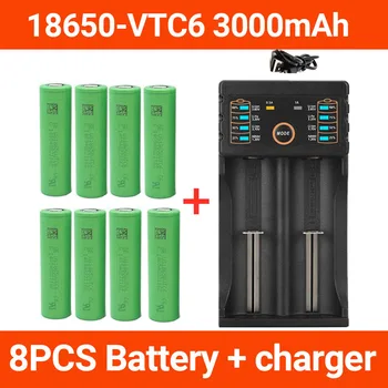 2023 Naujas originalus 3.7 V 3000 MAH 18650 baterija us18650 VTC6 30A žaislai, įrankiai žibintuvėlis baterija+USB Įkroviklis